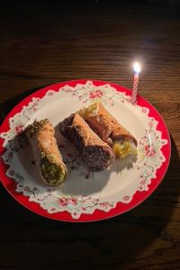 Photo of cannolis dessert at Mani restaurant in Ann Arbor. 