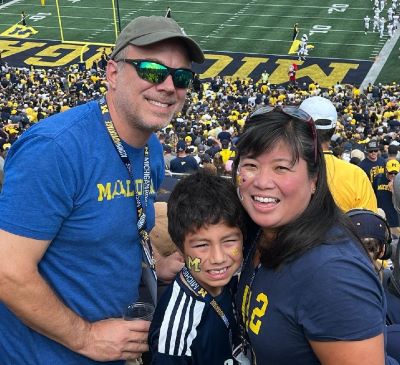 Grace and her family at the Big House