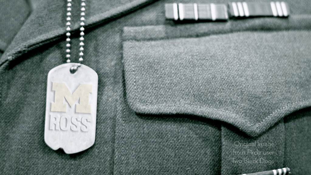 Dog tags display MROSS logo
