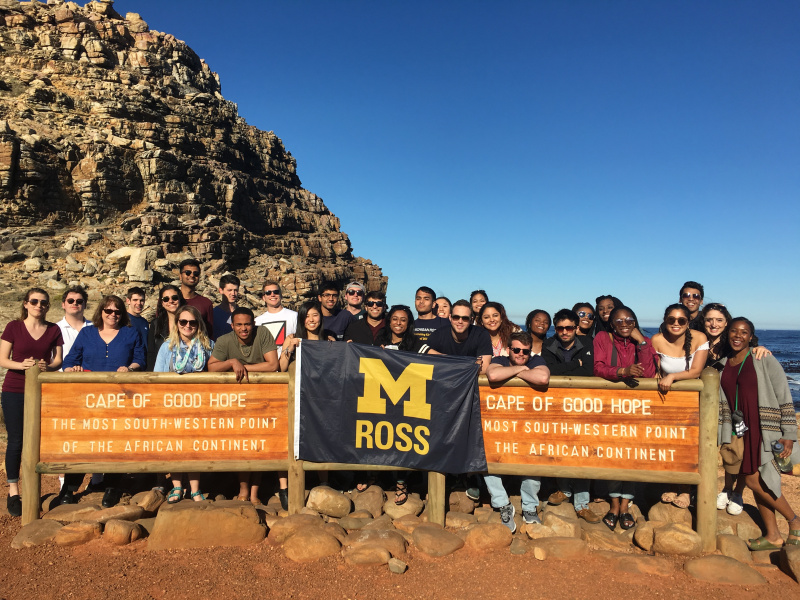 Students in South Africa exploring the Cape of Good Hope.