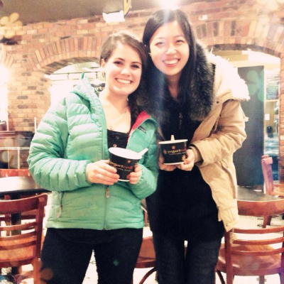 An exchange student explores Ann Arbor and tries some delicious frozen yogurt with her global ambassador.