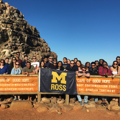 Students in South Africa exploring the Cape of Good Hope.