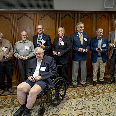 large group of people pose for a photo