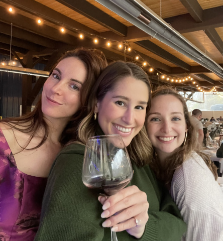 students at wine tasting event