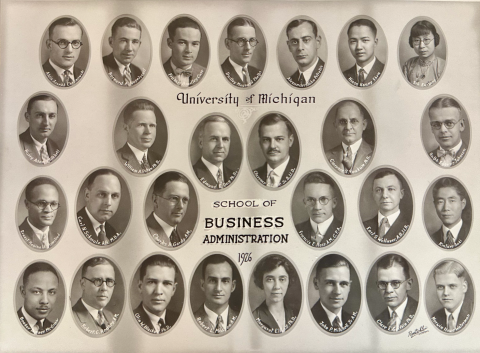 1926 University of Michigan School of Business Administration roster
