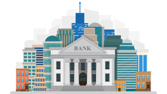 Illustration of large bank