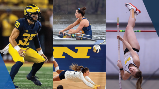 Collage of student athletes playing their sports
