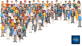 illustration of diverse group of many people