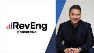 A headshot of Quang Do beside the logo of his company RevEng