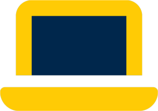 yellowlaptop with blue screen icon