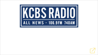 "KCBS RADIO, All news, 106.9 FM 740 am" on blue background"