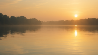 Sunset on a body of water
