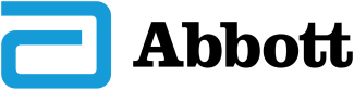 Abbott logo with stylized blue "A" and black "Abbott" text.