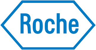 Roche logo in blue text inside a hexagonal border.