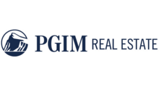 PGIM Real Estate logo with stylized mountain graphic.