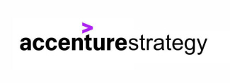 accenture strategy logo with a purple greater-than symbol above the first word