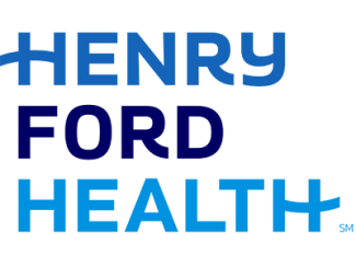 HENRY FORD HEALTH logo with stylized blue text.