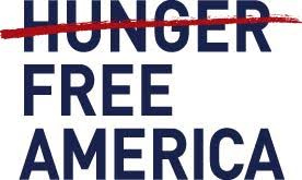 HUNGER is crossed out above the words FREE AMERICA, promoting a hunger-free America.