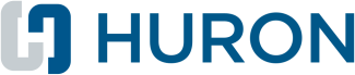 HURON logo with a stylized blue and gray icon to the left.