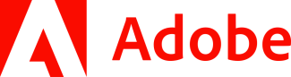 Adobe logo with the word "Adobe" in red text.