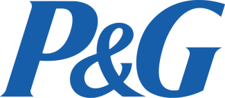 P&G logo in bold blue text.