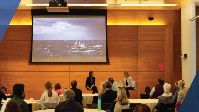 Jessica Waton chats with Dean Sharon Matusik at the 2024 Handleman Lecture