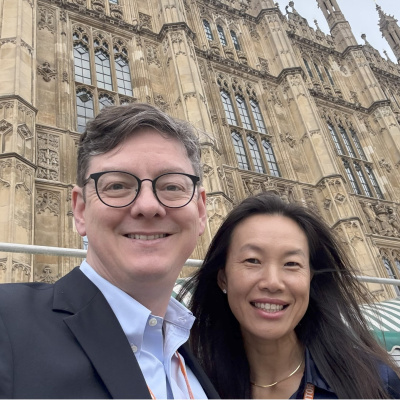 George and wife Beibei on a visit to Parliament at Westminster