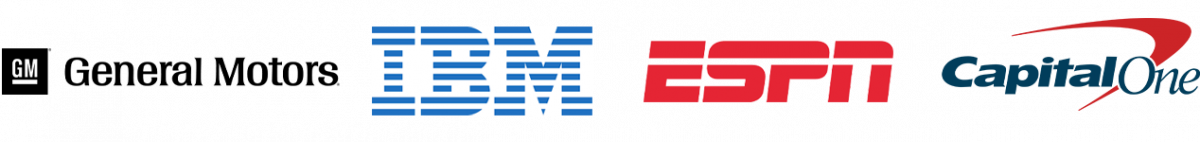 GM, IBM, ESPN, Capital One logos