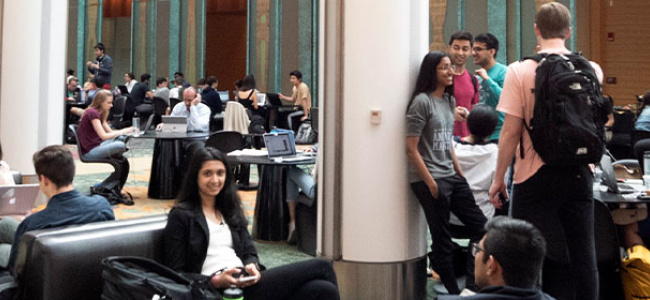 Students in the Wintergarden