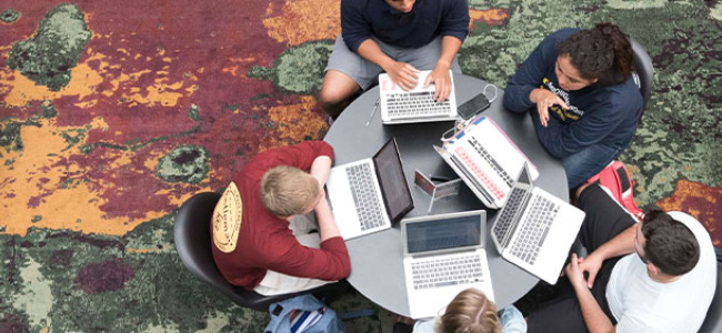 Students studying in Winter Garden