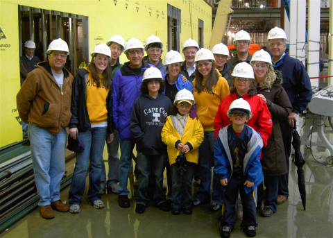 Seigle, friends, and family touring the construction of what would become the main Ross building, 2007.