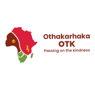 Logo of Othakarhakha, "OTK Passing on the kindness" featuring a silhouette of an African woman, with red and green accents in the shape of Africa