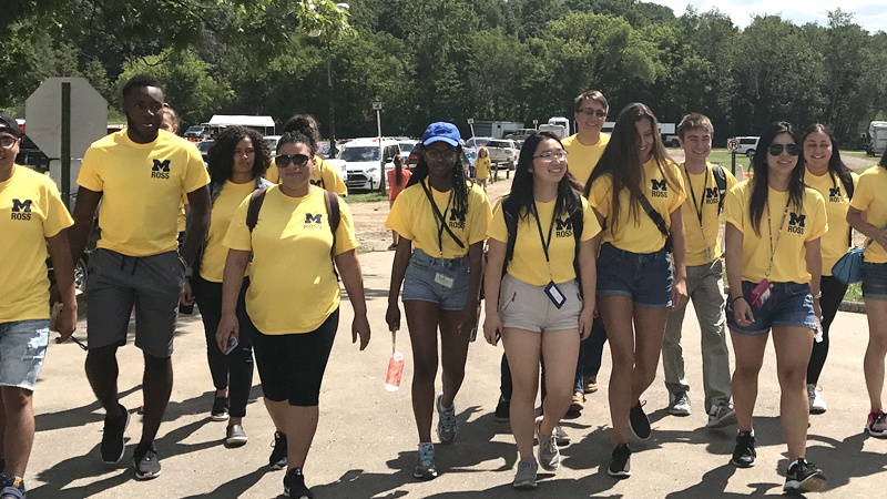 Ross Summer Connection students walking outside