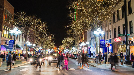 Downtown Ann Arbor at night