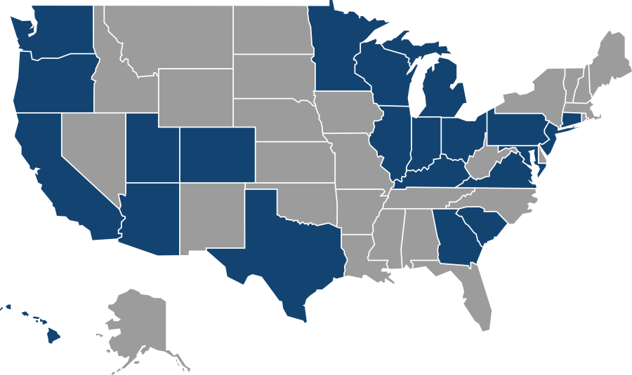 US map of EMBA students