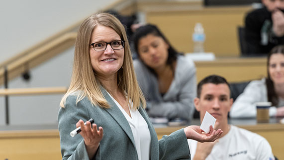 professor teaching in classroom